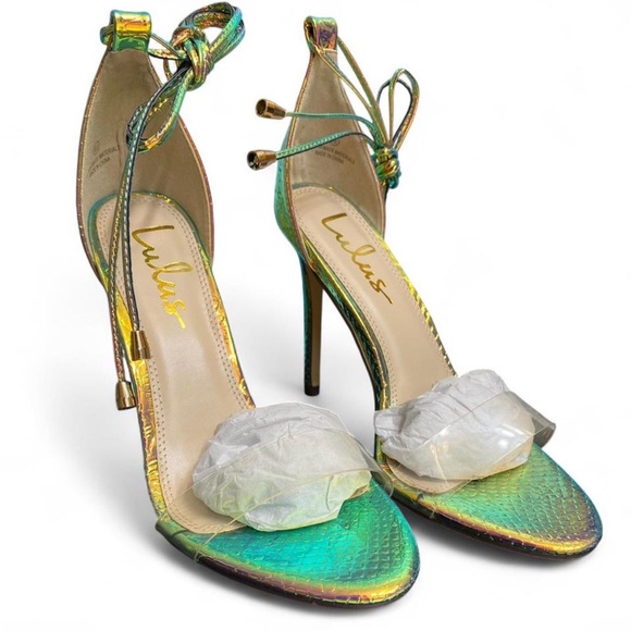 Lulu’s hologram snake print strappy heels - Picture 4 of 7